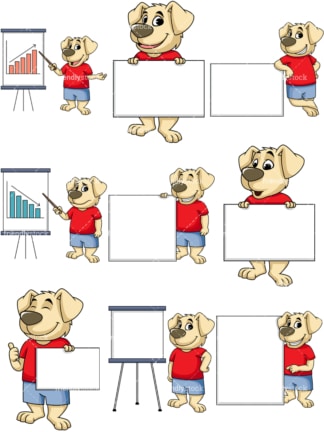 Dog cartoon character presentation. PNG - JPG and vector EPS file formats (infinitely scalable). Image isolated on transparent background.