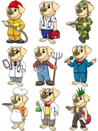 Dog mascot professionals. PNG - JPG and vector EPS file formats (infinitely scalable). Image isolated on transparent background.