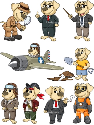 Dog mascot graphics collection. PNG - JPG and vector EPS file formats (infinitely scalable). Image isolated on transparent background.