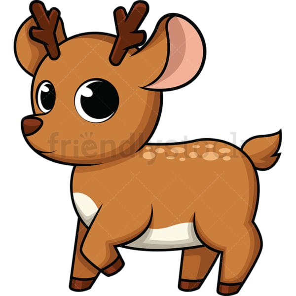 Mignon Bebe Cerf Dessin Anime Vecteur Clipart Friendlystock