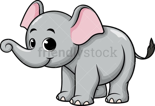 Adorable baby elephant. PNG - JPG and vector EPS (infinitely scalable). Image isolated on transparent background.