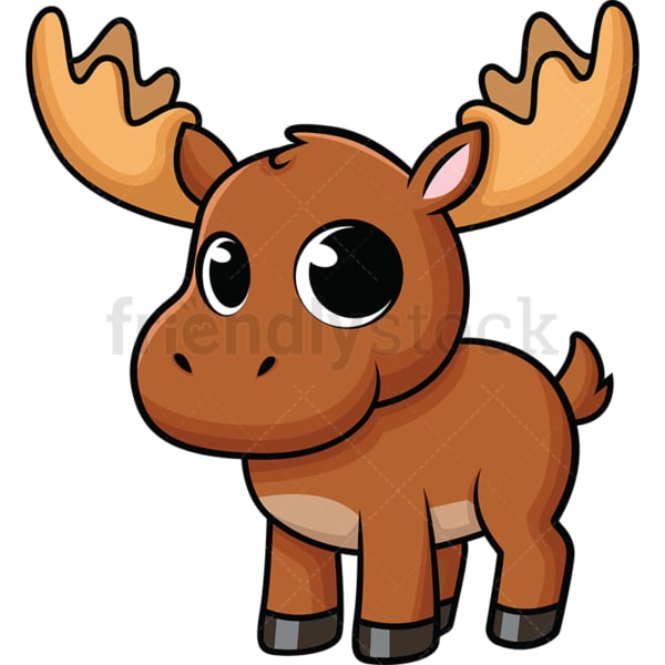 Download Cute Baby Moose Cartoon Vector Clipart - FriendlyStock