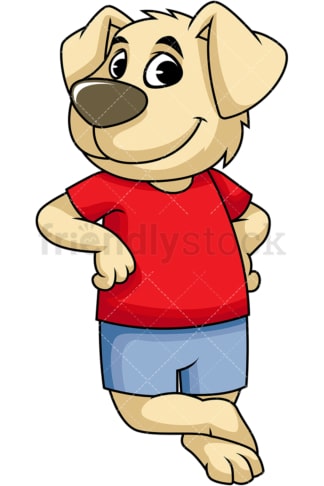 Dog cartoon character leaning on something. PNG - JPG and vector EPS (infinitely scalable). Image isolated on transparent background.
