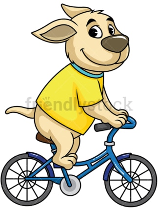 Dog cartoon character riding bike. PNG - JPG and vector EPS (infinitely scalable). Image isolated on transparent background.