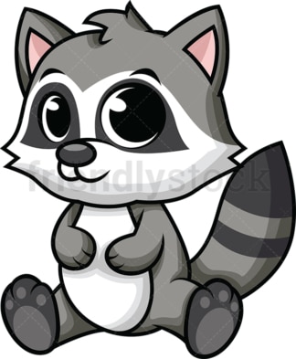 Adorable little raccoon. PNG - JPG and vector EPS (infinitely scalable). Image isolated on transparent background.