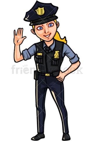 US policewoman. PNG - JPG and vector EPS file formats (infinitely scalable). Image isolated on transparent background.