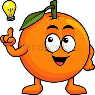Orange cartoon character having an idea. PNG - JPG and vector EPS (infinitely scalable). Image isolated on transparent background.