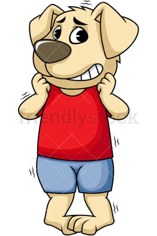 Afraid dog cartoon character. PNG - JPG and vector EPS (infinitely scalable). Image isolated on transparent background.
