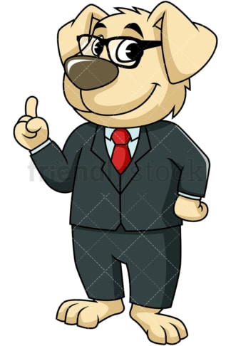 Dog character pointing up. PNG - JPG and vector EPS (infinitely scalable). Image isolated on transparent background.