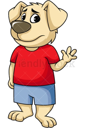 Dog mascot waving goodbye. PNG - JPG and vector EPS (infinitely scalable). Image isolated on transparent background.