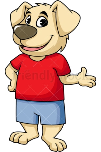 Dog cartoon character giving presentation. PNG - JPG and vector EPS (infinitely scalable). Image isolated on transparent background.