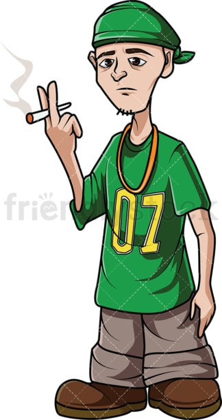 Hip hop man smoking. PNG - JPG and vector EPS (infinitely scalable). Image isolated on transparent background.
