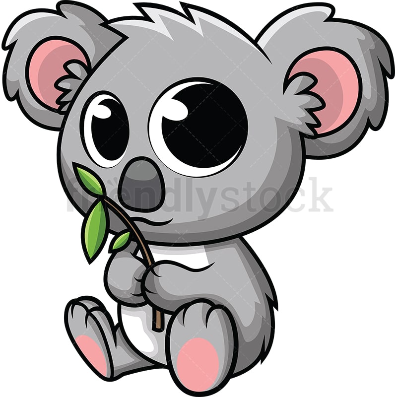 Download Cute Baby Koala Cartoon Vector Clipart - FriendlyStock