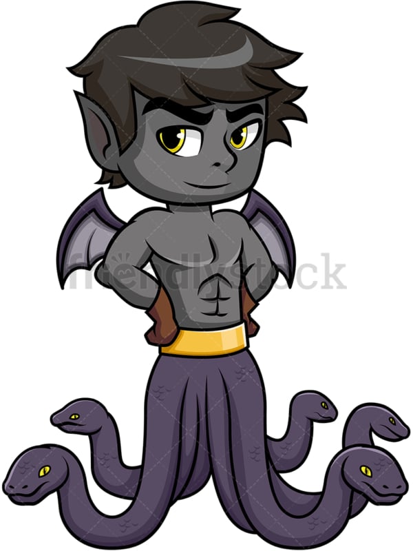 ギリシャのモンスターテュポーン漫画ベクトルクリップアート Friendlystock