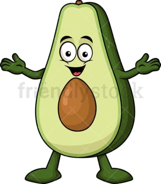 Happy avocado cartoon character. PNG - JPG and vector EPS (infinitely scalable). Image isolated on transparent background.