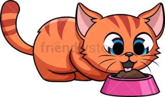 Cat eating. PNG - JPG and vector EPS (infinitely scalable). Image isolated on transparent background.