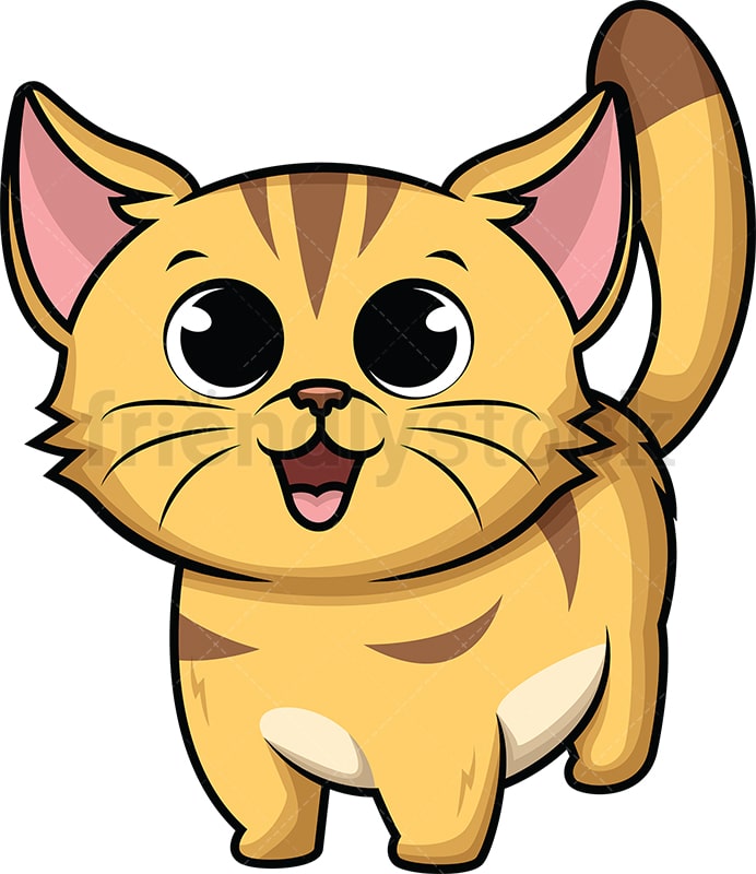 Cute Baby Kitten Cartoon Vector Clipart - FriendlyStock