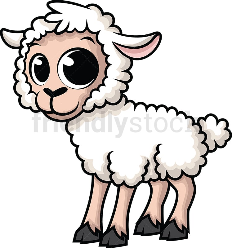 Download Cute Baby Sheep Cartoon Vector Clipart - FriendlyStock