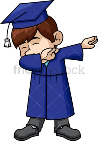 Male graduate doing the dab. PNG - JPG and vector EPS file formats (infinitely scalable). Image isolated on transparent background.