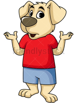 Dog mascot shrugging. PNG - JPG and vector EPS (infinitely scalable). Image isolated on transparent background.