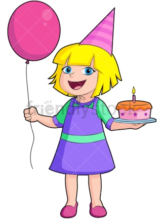 Happy birthday girl. PNG - JPG and vector EPS (infinitely scalable). Image isolated on transparent background.