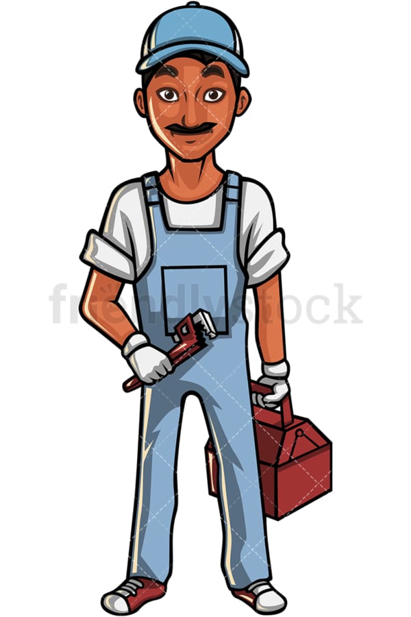Indian plumber. PNG - JPG and vector EPS file formats (infinitely scalable). Image isolated on transparent background.