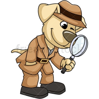 Dog character detective. PNG - JPG and vector EPS (infinitely scalable). Image isolated on transparent background.