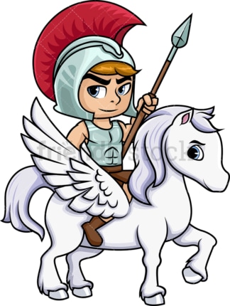 Bellerophon slayer of monsters. PNG - JPG and vector EPS (infinitely scalable). Image isolated on transparent background.