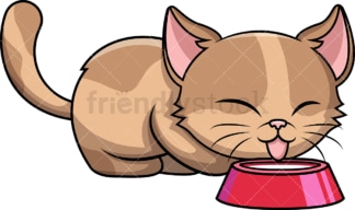 Cat drinking milk. PNG - JPG and vector EPS (infinitely scalable). Image isolated on transparent background.