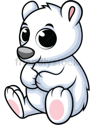 Adorable baby polar bear. PNG - JPG and vector EPS (infinitely scalable). Image isolated on transparent background.