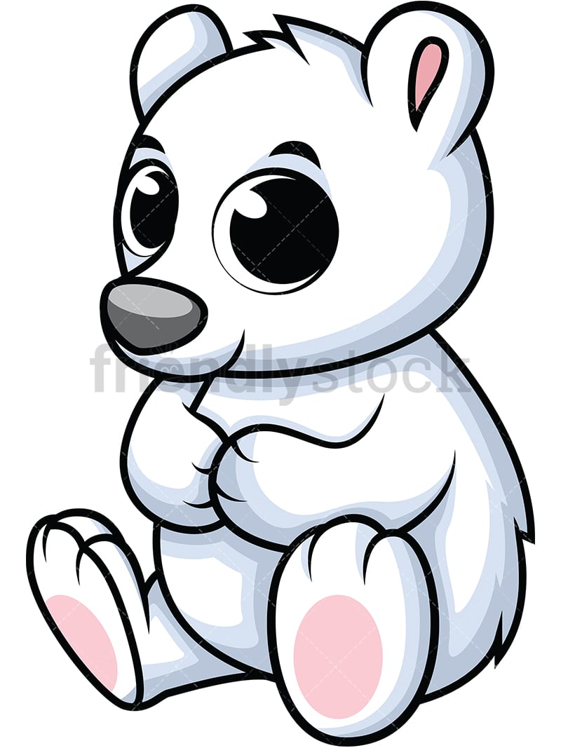  Cute  Baby Polar  Bear  Cartoon  Vector Clipart FriendlyStock