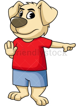 Dog cartoon character stop and pay attention. PNG - JPG and vector EPS (infinitely scalable). Image isolated on transparent background.