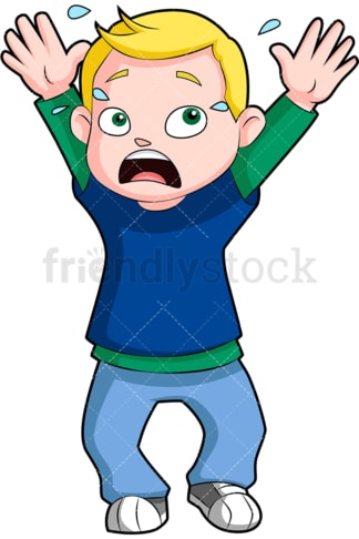 Nervous little kid. PNG - JPG and vector EPS (infinitely scalable). Image isolated on transparent background.