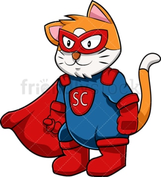 Superhero cat cartoon character. PNG - JPG and vector EPS (infinitely scalable). Image isolated on transparent background.