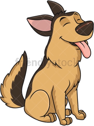 Attentive german shepherd dog. PNG - JPG and vector EPS (infinitely scalable). Image isolated on transparent background.