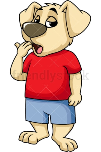 Bored dog mascot yawning. PNG - JPG and vector EPS (infinitely scalable). Image isolated on transparent background.