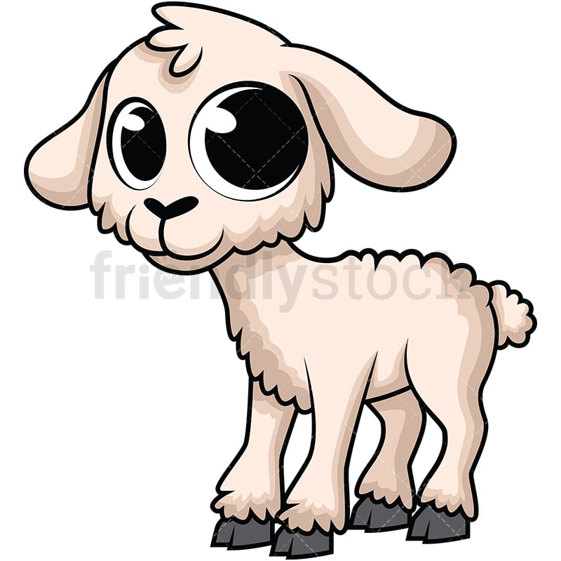 Cute Baby Lamb Cartoon Vector Clipart - FriendlyStock
