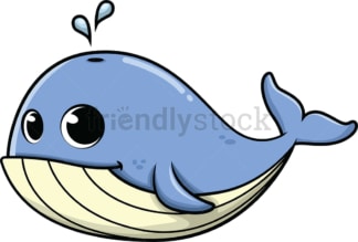 Adorable little whale. PNG - JPG and vector EPS (infinitely scalable). Image isolated on transparent background.