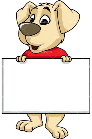 Dog cartoon character holding sales sign. PNG - JPG and vector EPS (infinitely scalable). Image isolated on transparent background.