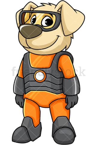 Dog character robot suit. PNG - JPG and vector EPS (infinitely scalable). Image isolated on transparent background.
