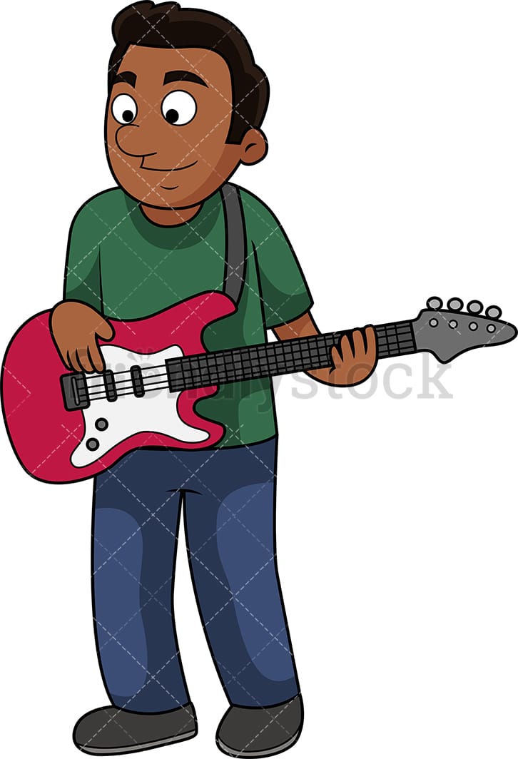 Black Guy Playing The Bass Guitar Cartoon Vector Clipart ...
 Cartoon Man Playing Guitar