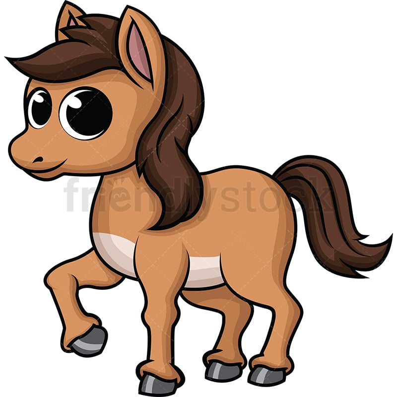 Cute Baby Horse Cartoon Vector Clipart - FriendlyStock