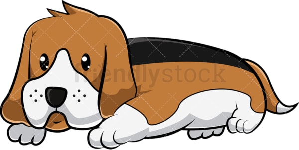 Cute beagle dog resting. PNG - JPG and vector EPS (infinitely scalable). Image isolated on transparent background.
