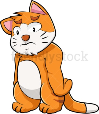 Sad cat cartoon character. PNG - JPG and vector EPS (infinitely scalable). Image isolated on transparent background.