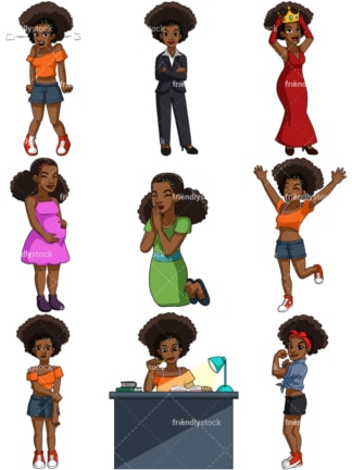 African-american female. PNG - JPG and vector EPS file formats (infinitely scalable).
