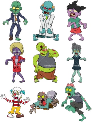 Scary zombies. PNG - JPG and vector EPS file formats (infinitely scalable). Image isolated on transparent background.