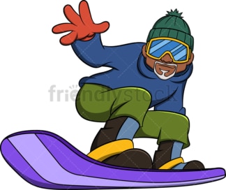 Black old man snowboarding. PNG - JPG and vector EPS file formats (infinitely scalable). Image isolated on transparent background.