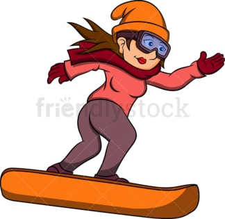 Woman snowboarder in a race. PNG - JPG and vector EPS file formats (infinitely scalable). Image isolated on transparent background.