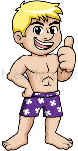 Smiling guy in swimwear. PNG - JPG and vector EPS (infinitely scalable).