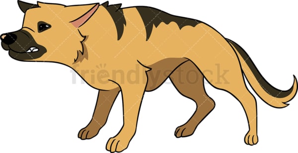 Angry and aggressive german shepherd dog. PNG - JPG and vector EPS (infinitely scalable).
